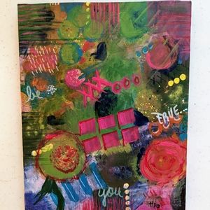 Painting on Canvas 8" x 10" Abstract Expressionism Acrylic Signed tlp 'Freedom'